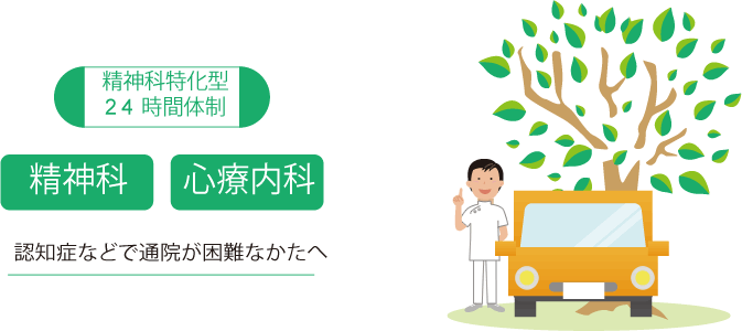 精神科特化型 24時間体制 精神科・心療内科の福津訪問クリニック